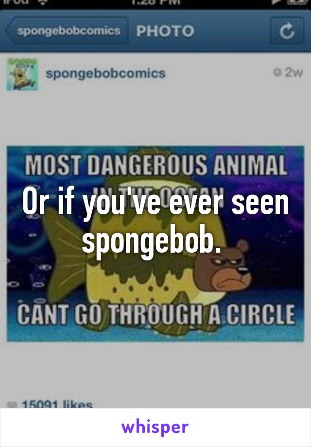 Or if you've ever seen spongebob. 