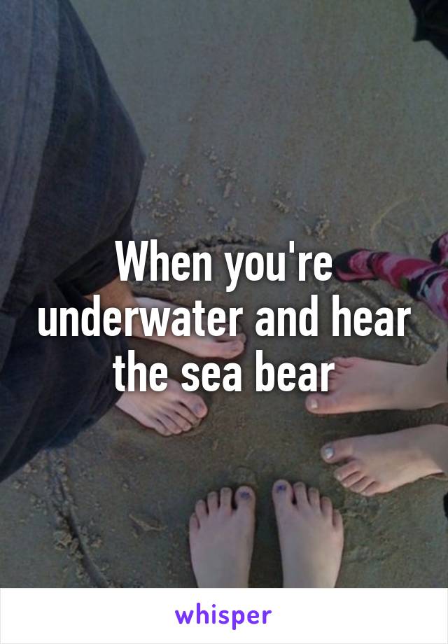 When you're underwater and hear the sea bear