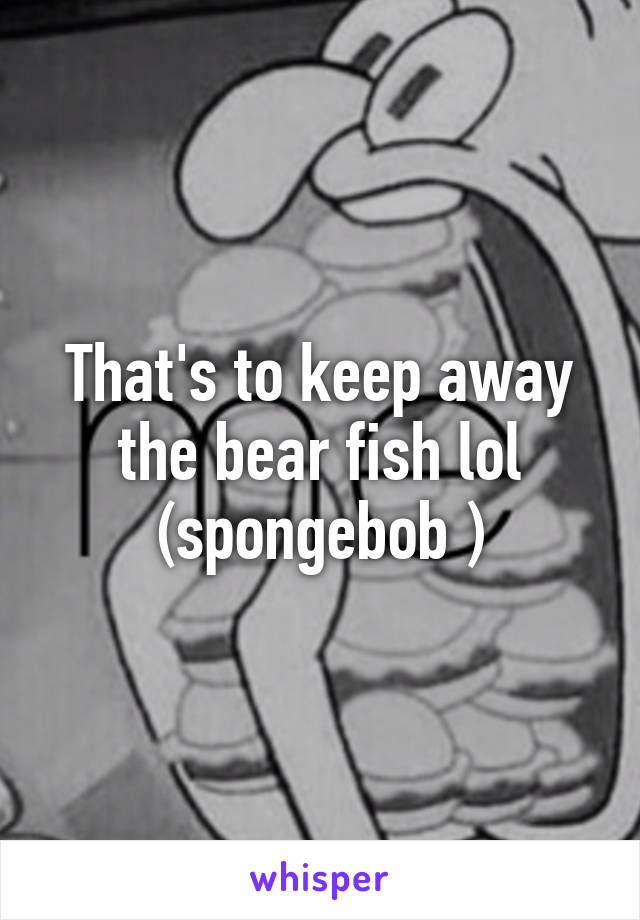 That's to keep away the bear fish lol (spongebob )