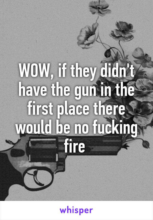 WOW, if they didn't have the gun in the first place there would be no fucking fire 