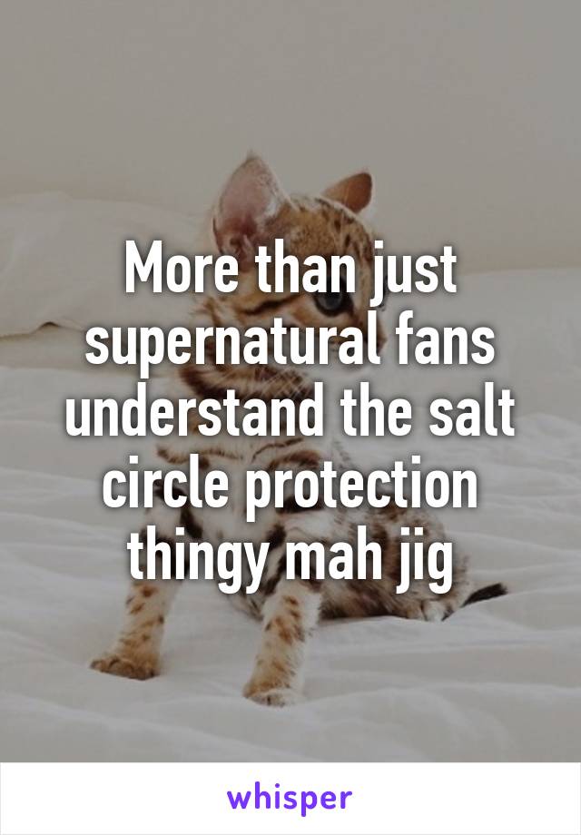 More than just supernatural fans understand the salt circle protection thingy mah jig