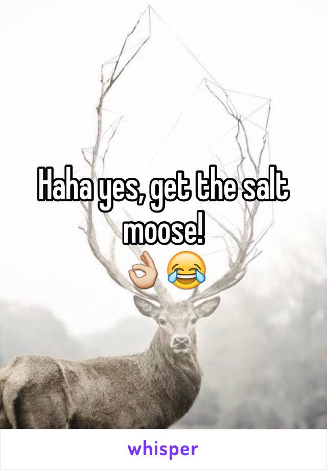 Haha yes, get the salt moose! 
👌😂