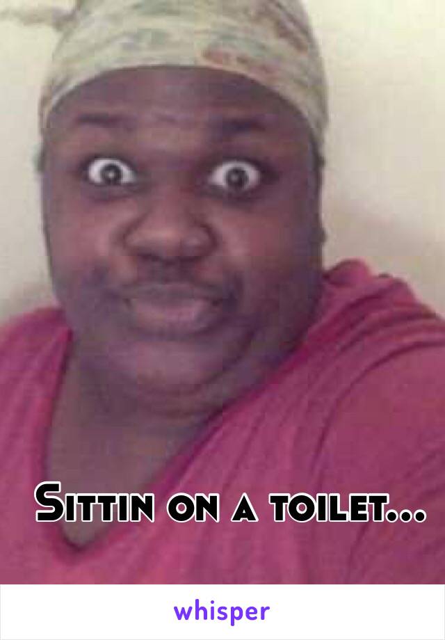 Sittin on a toilet...
