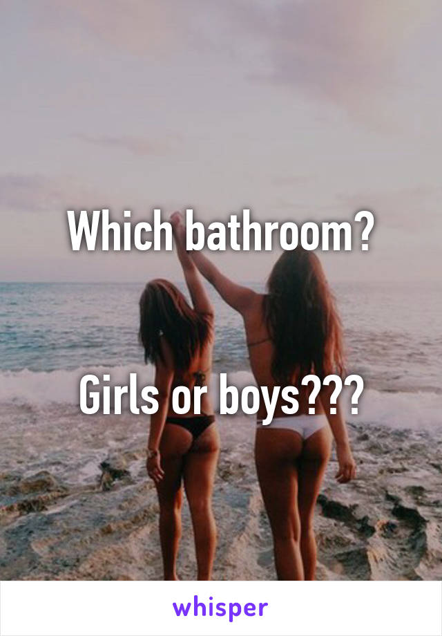 Which bathroom?


Girls or boys???