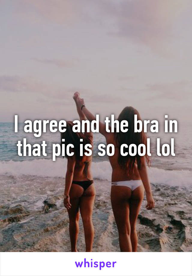 I agree and the bra in that pic is so cool lol