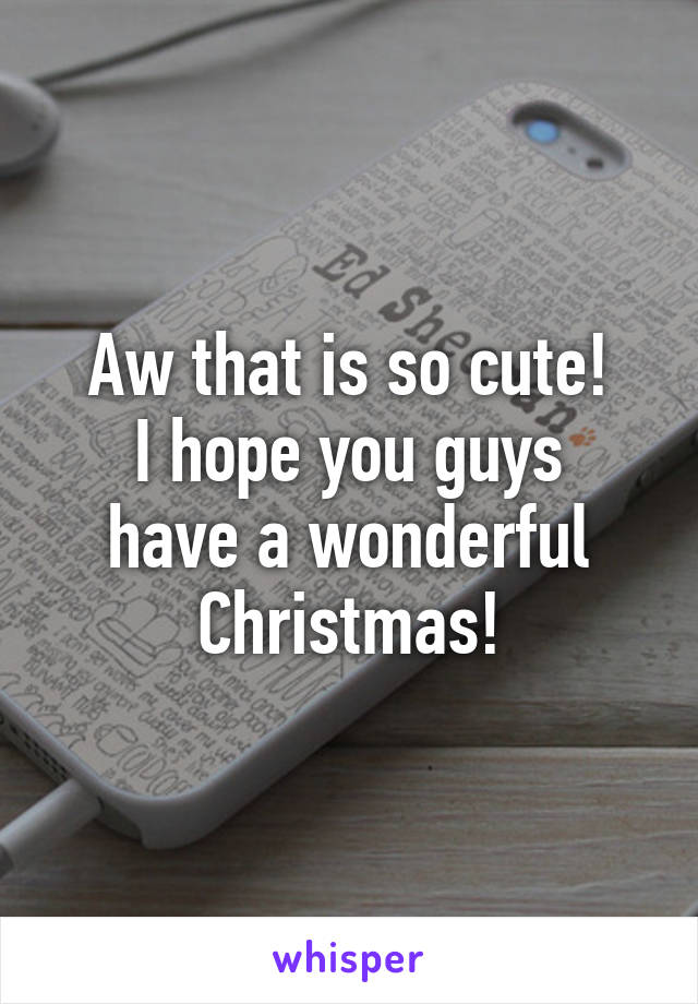 Aw that is so cute!
I hope you guys have a wonderful Christmas!