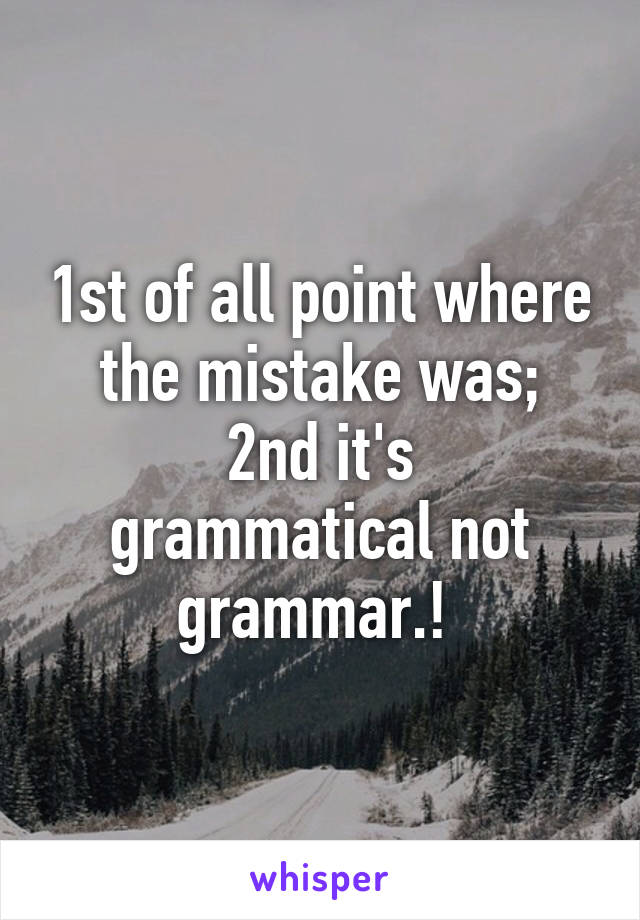 1st of all point where the mistake was;
2nd it's grammatical not grammar.! 