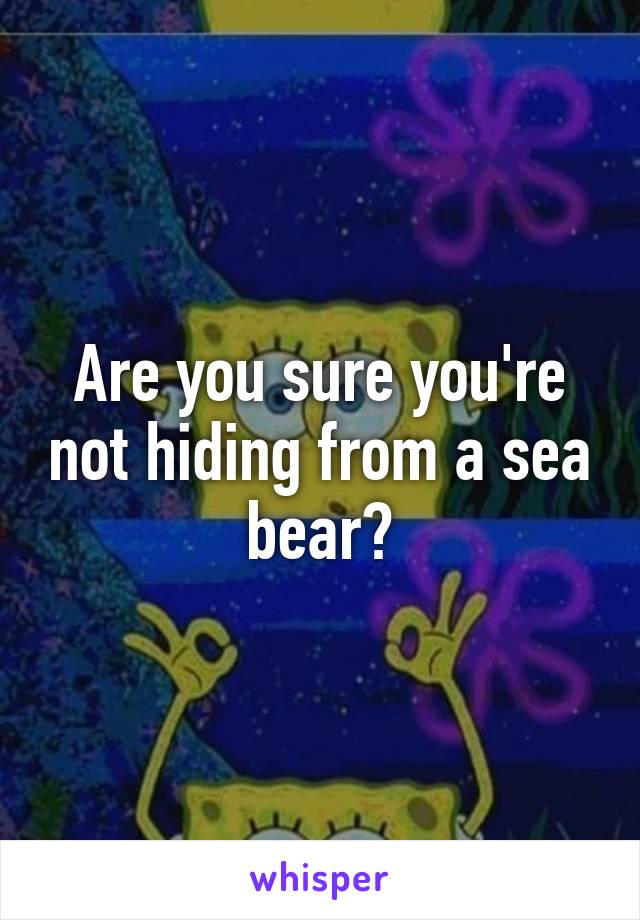 Are you sure you're not hiding from a sea bear?