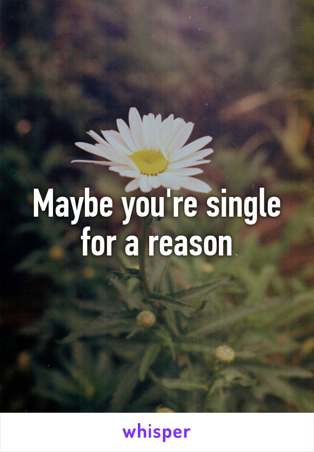 Maybe you're single for a reason