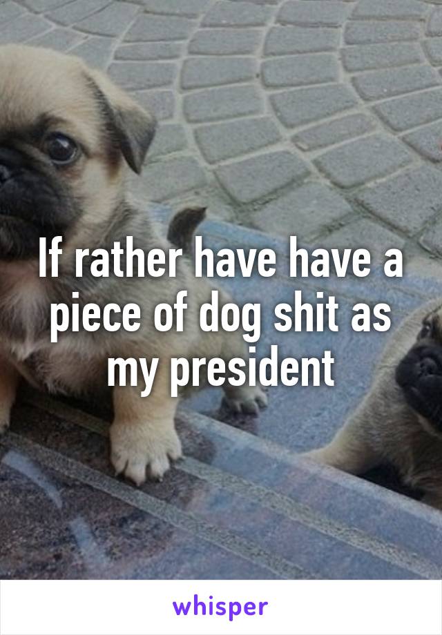 If rather have have a piece of dog shit as my president