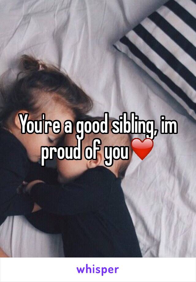 You're a good sibling, im proud of you❤️