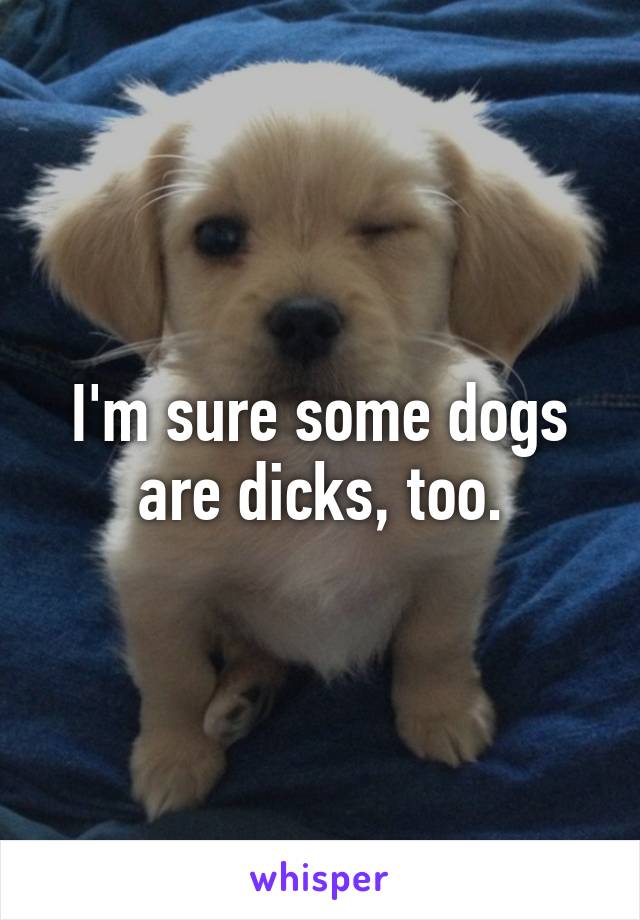 I'm sure some dogs are dicks, too.