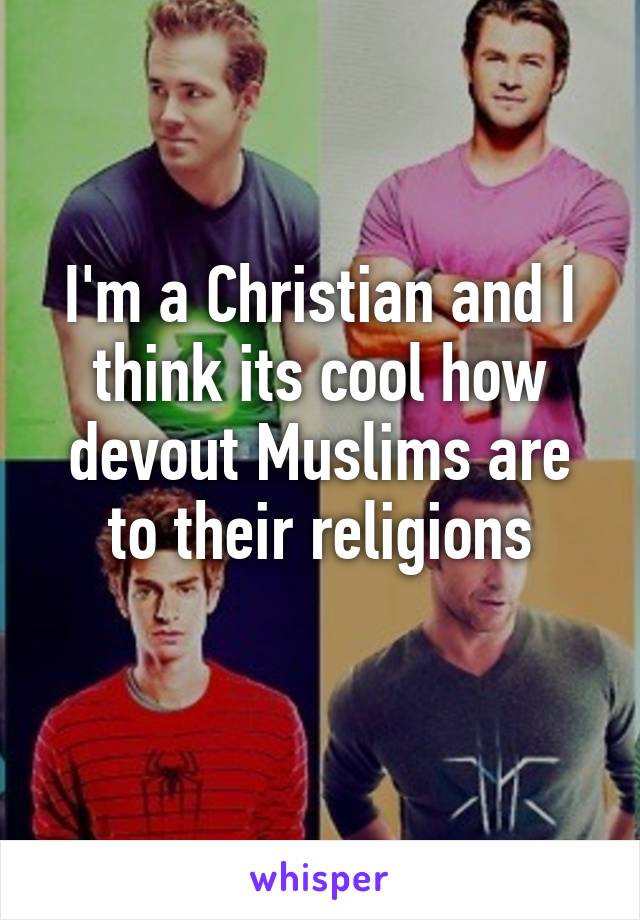 I'm a Christian and I think its cool how devout Muslims are to their religions
