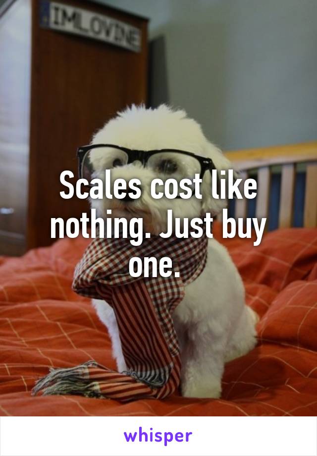 Scales cost like nothing. Just buy one. 