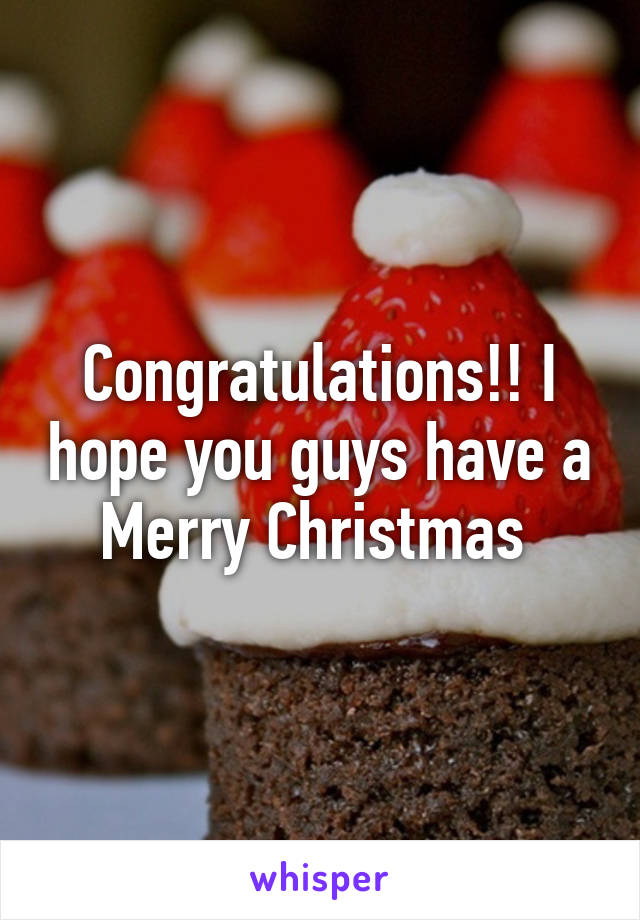 Congratulations!! I hope you guys have a Merry Christmas 