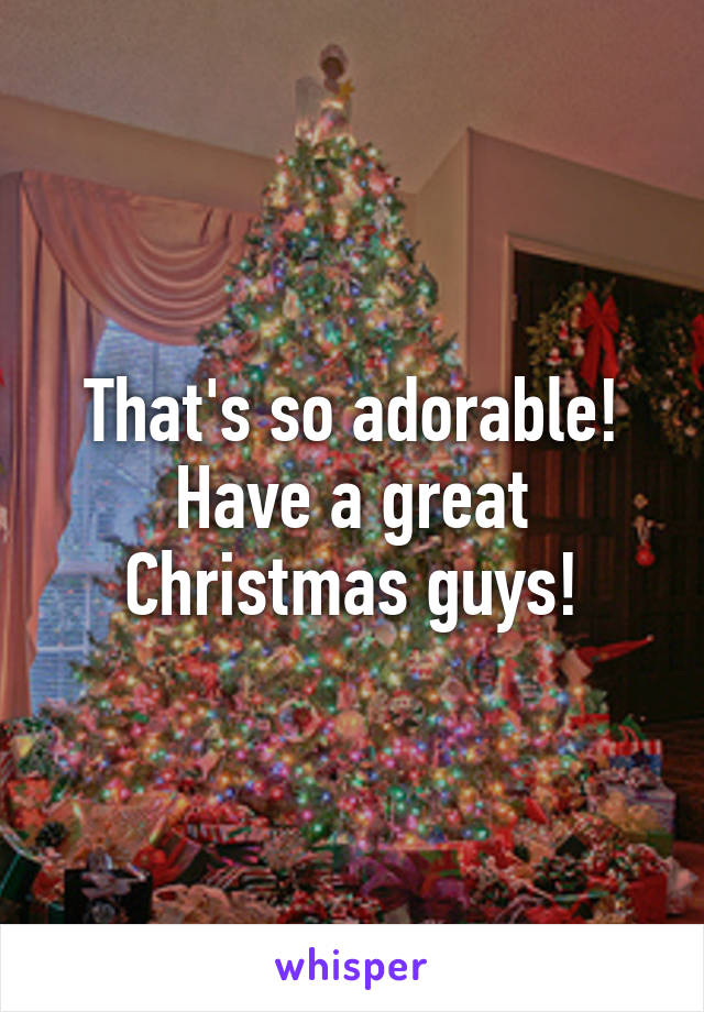 That's so adorable! Have a great Christmas guys!