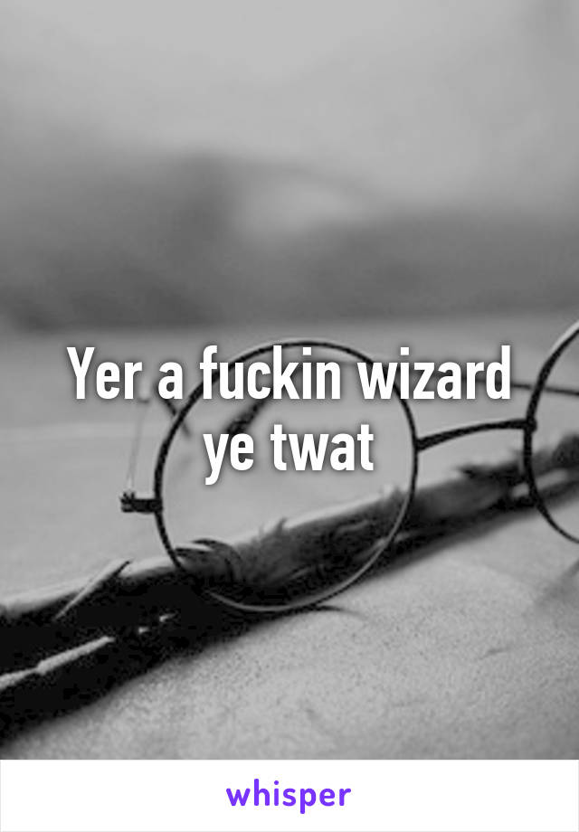 Yer a fuckin wizard ye twat