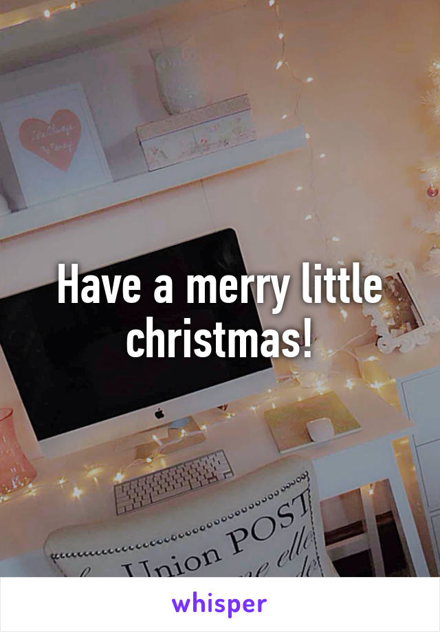 Have a merry little christmas!