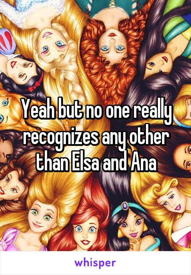 Yeah but no one really recognizes any other than Elsa and Ana