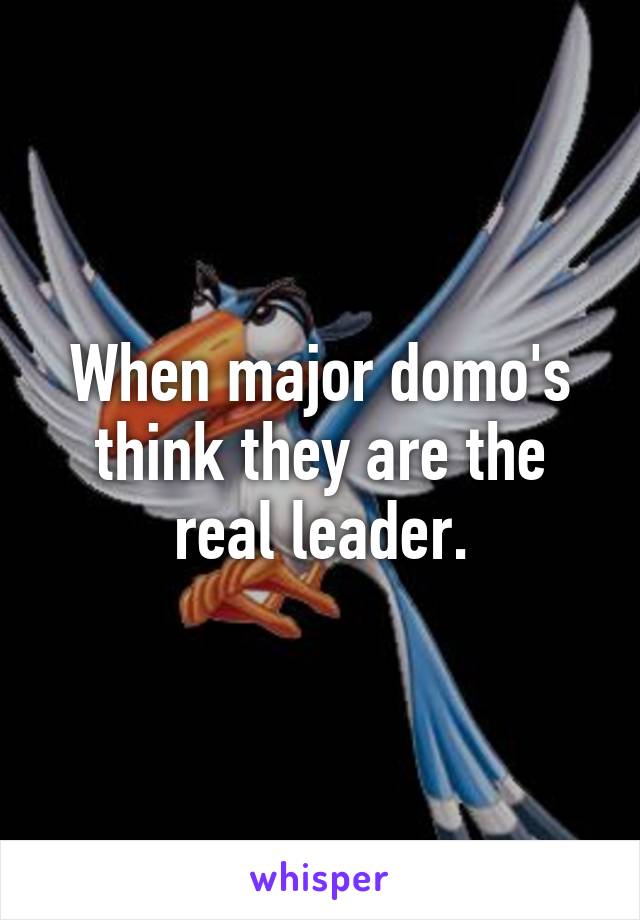 When major domo's think they are the real leader.
