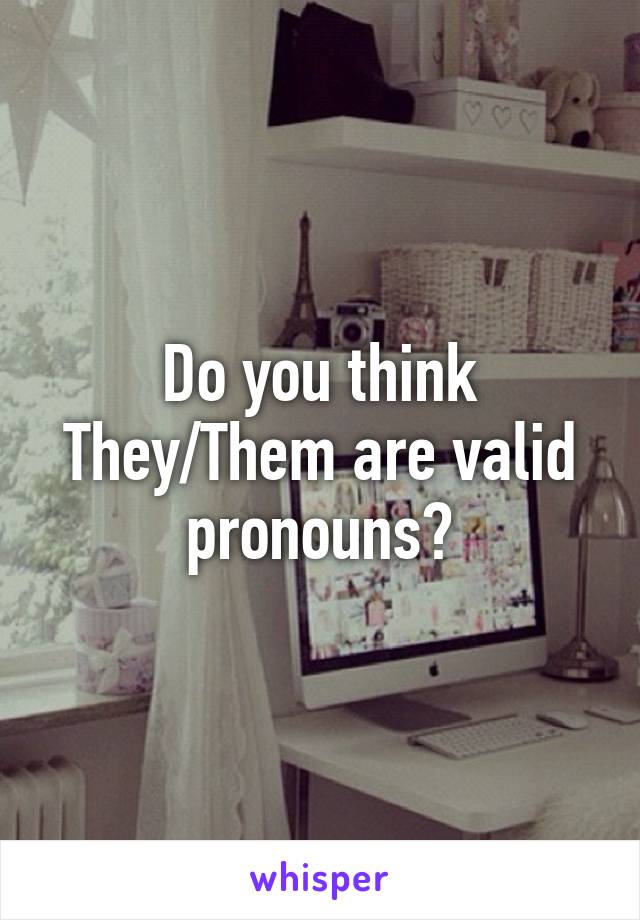 Do you think They/Them are valid pronouns?
