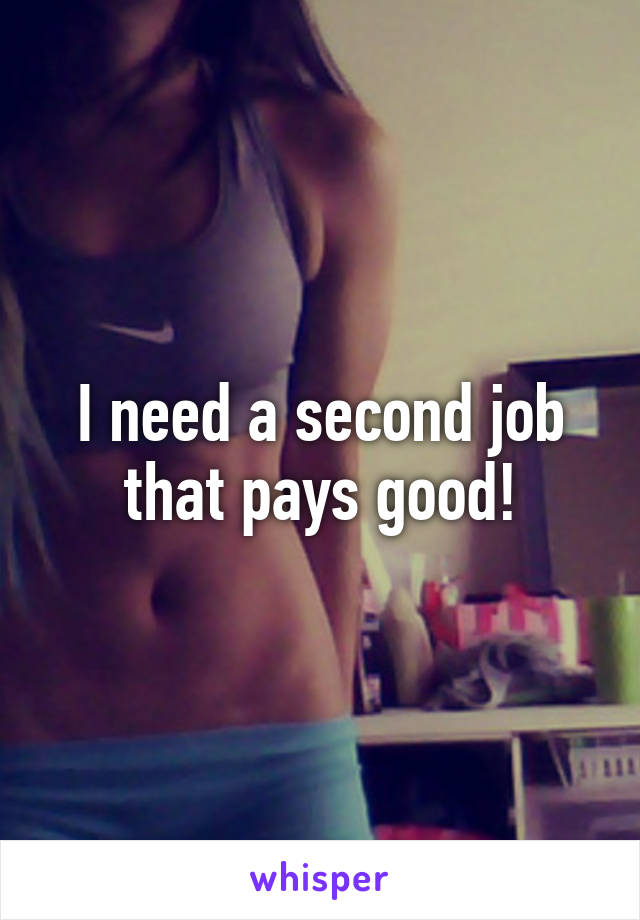I need a second job that pays good!