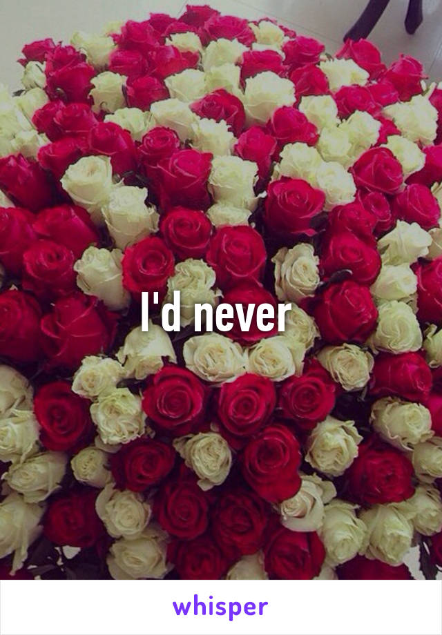 I'd never 
