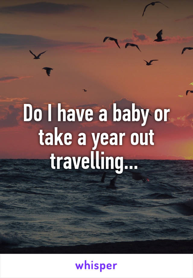 Do I have a baby or take a year out travelling... 