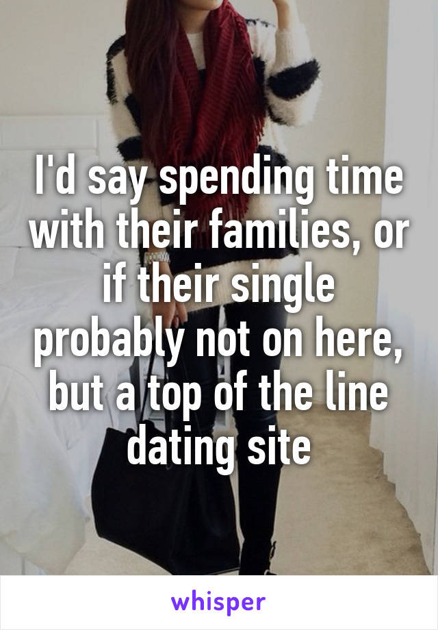 I'd say spending time with their families, or if their single probably not on here, but a top of the line dating site