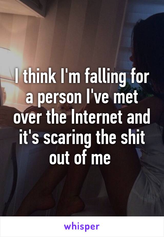 I think I'm falling for a person I've met over the Internet and it's scaring the shit out of me 