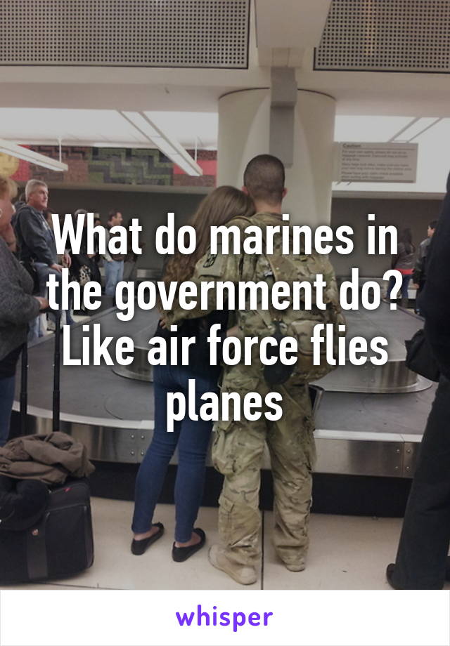 What do marines in the government do? Like air force flies planes