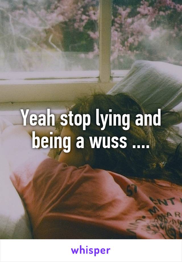 Yeah stop lying and being a wuss ....
