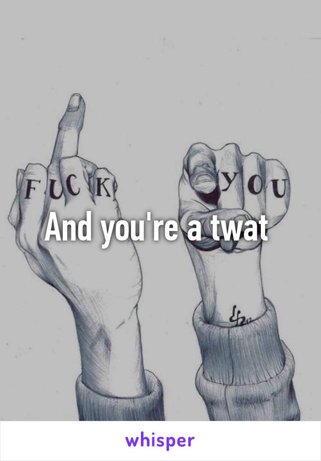 And you're a twat 