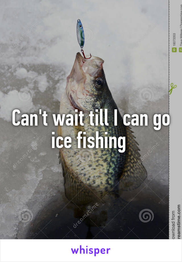 Can't wait till I can go ice fishing 
