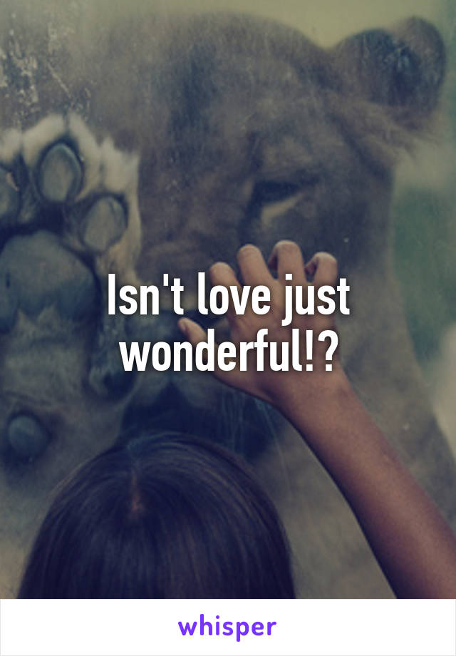 Isn't love just wonderful!?