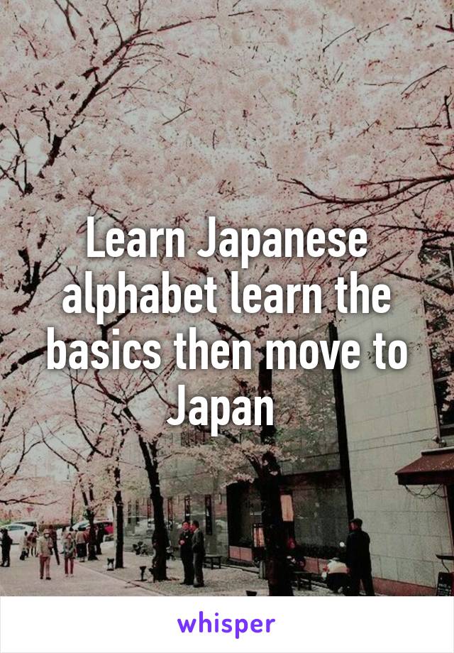 Learn Japanese alphabet learn the basics then move to Japan 