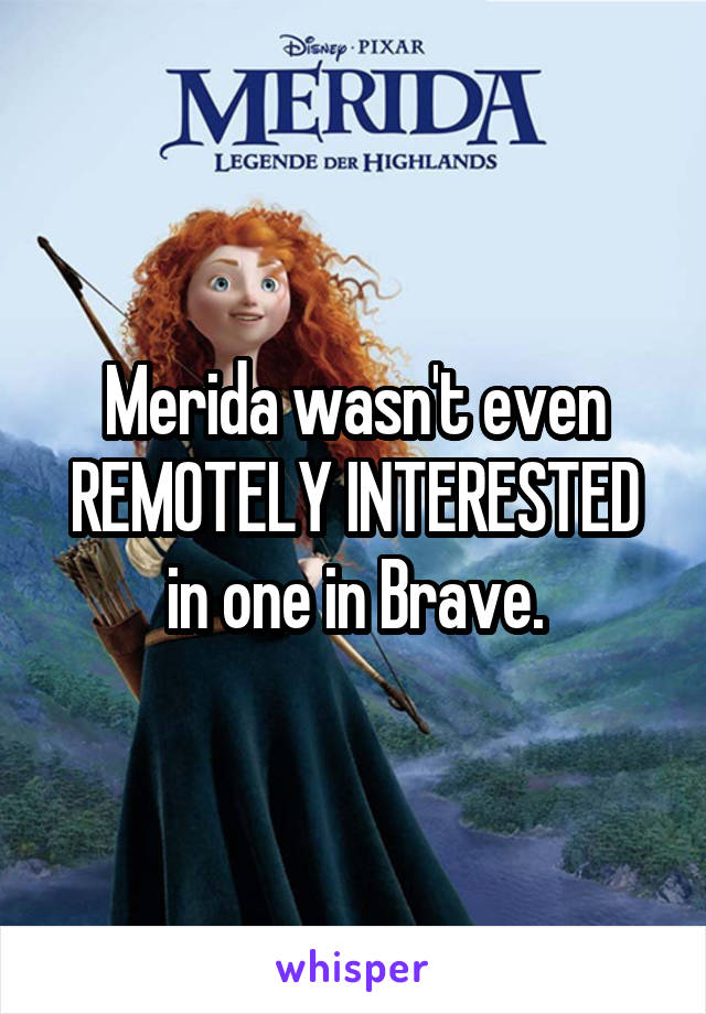 Merida wasn't even REMOTELY INTERESTED in one in Brave.