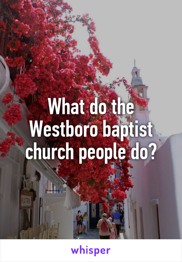 What do the Westboro baptist church people do?