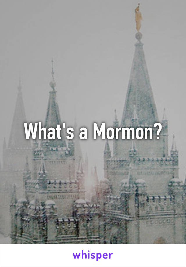 What's a Mormon?