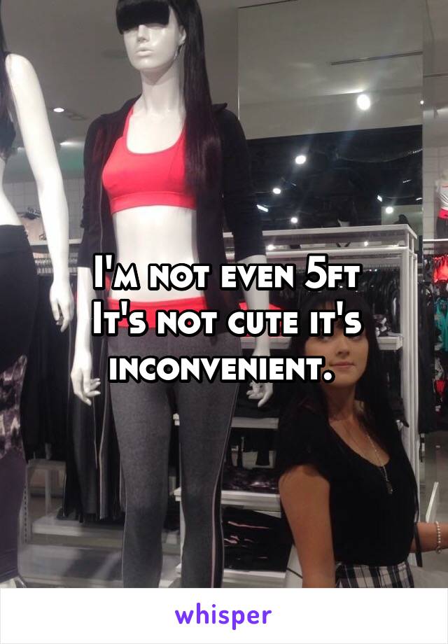 I'm not even 5ft
It's not cute it's inconvenient. 