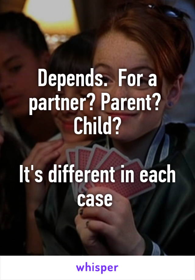 Depends.  For a partner? Parent?  Child?

It's different in each case 