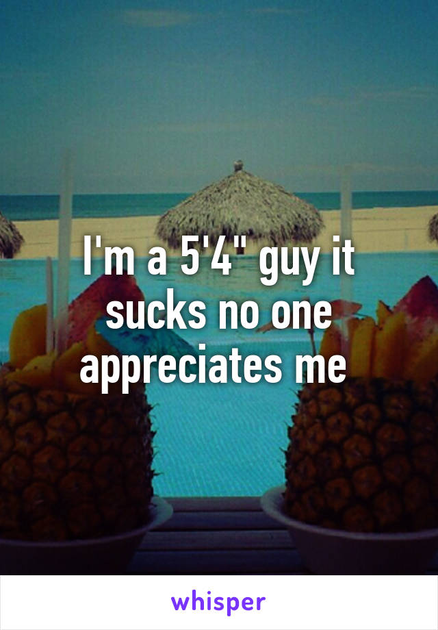 I'm a 5'4" guy it sucks no one appreciates me 