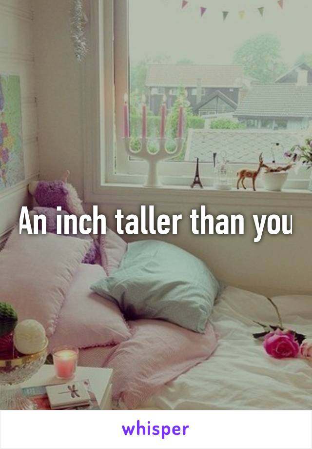 An inch taller than you