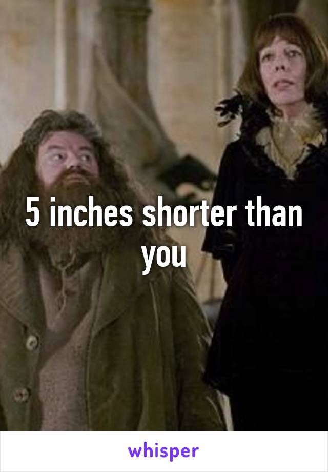 5 inches shorter than you