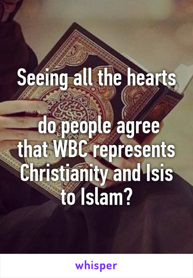 Seeing all the hearts

 do people agree that WBC represents Christianity and Isis to Islam?