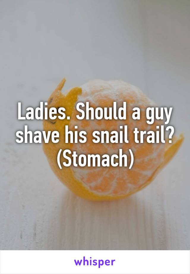 Ladies. Should a guy shave his snail trail? (Stomach)