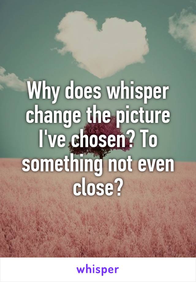 Why does whisper change the picture I've chosen? To something not even close?