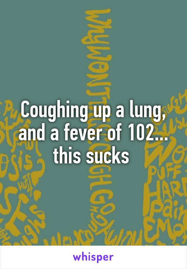 Coughing up a lung, and a fever of 102... this sucks 