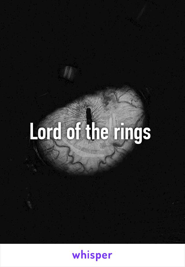 Lord of the rings 