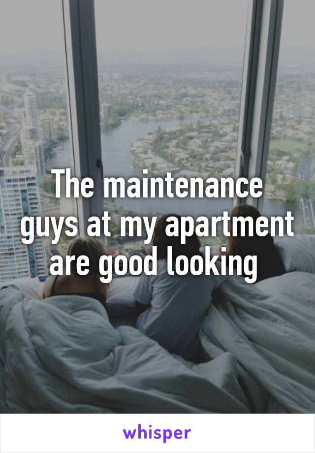 The maintenance guys at my apartment are good looking 